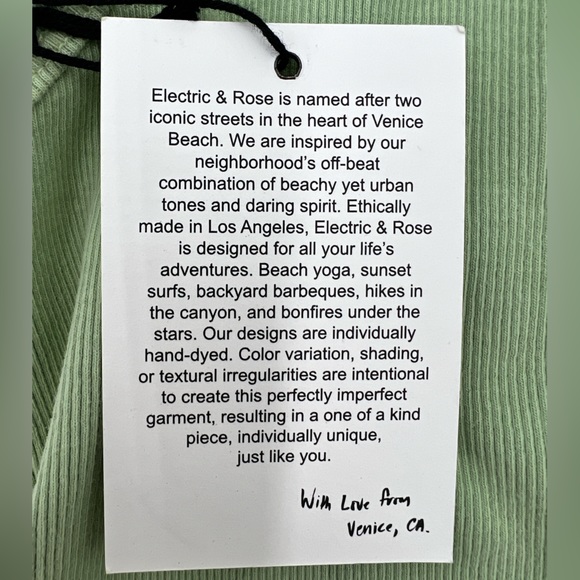 ELECTRIC & ROSE - Sinclair Stretch Ribbed Tank in Green - Picture 6 of 7